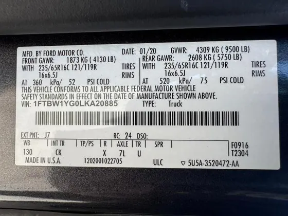 2020 Ford FORD TRANSIT T-350