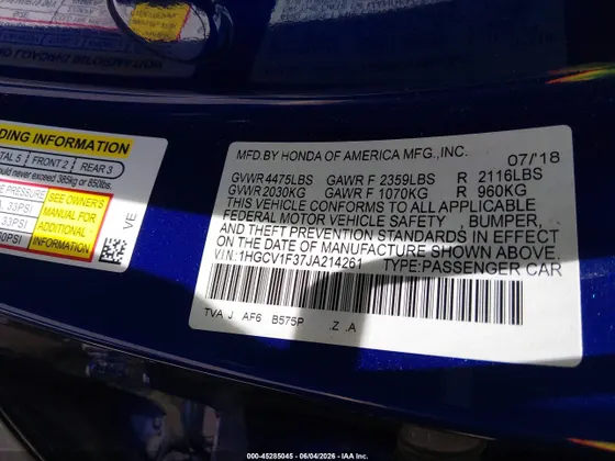 2018 Honda Accord Sedan Sport 1.5T