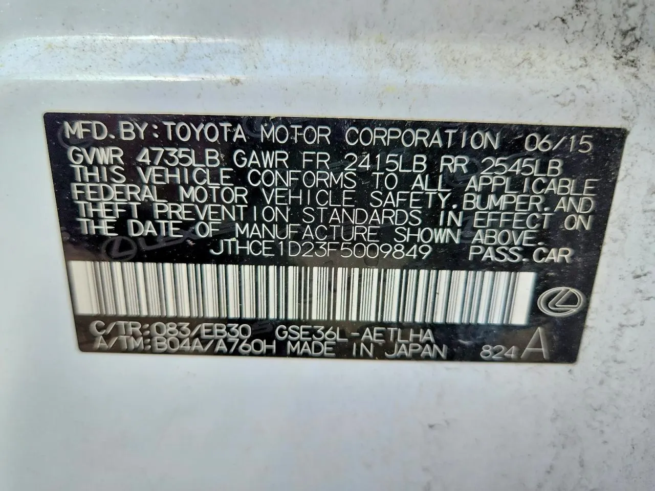 2015 Lexus IS 350 IS