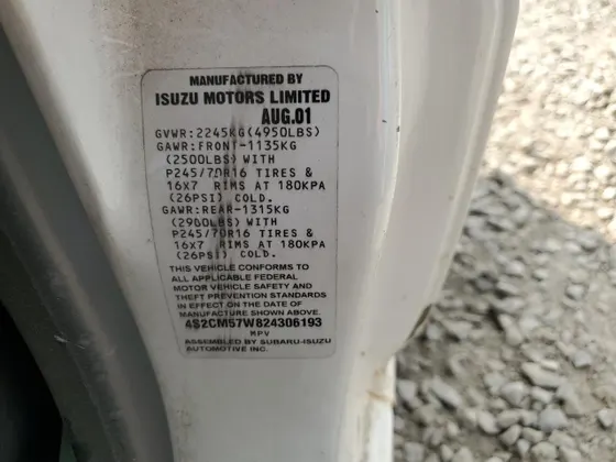 2002 Isuzu Rodeo Sport SPORT