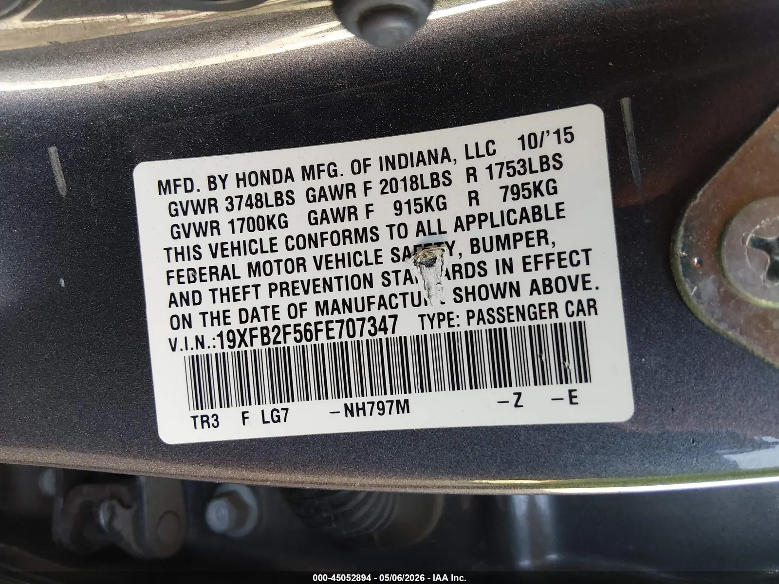 2015 Honda Civic Sedan LX