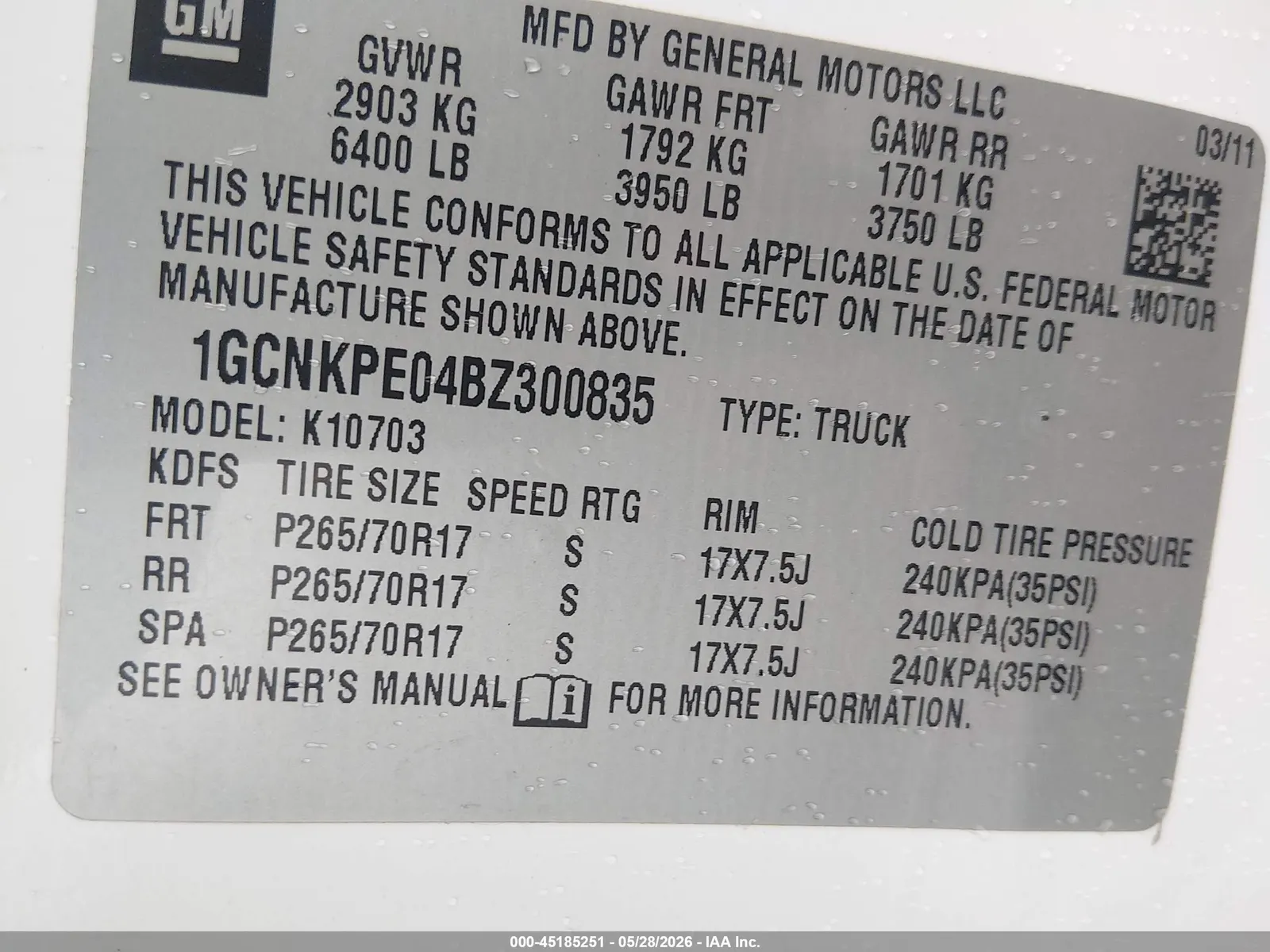 2011 Chevrolet Silverado 1500 Work Truck