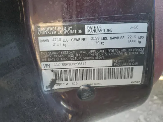 1990 Chrysler New Yorker FIFTH AVENUE