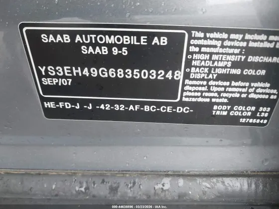 2008 Saab 9-5 Aero