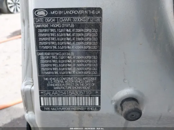 2005 Land Rover LR3 SE