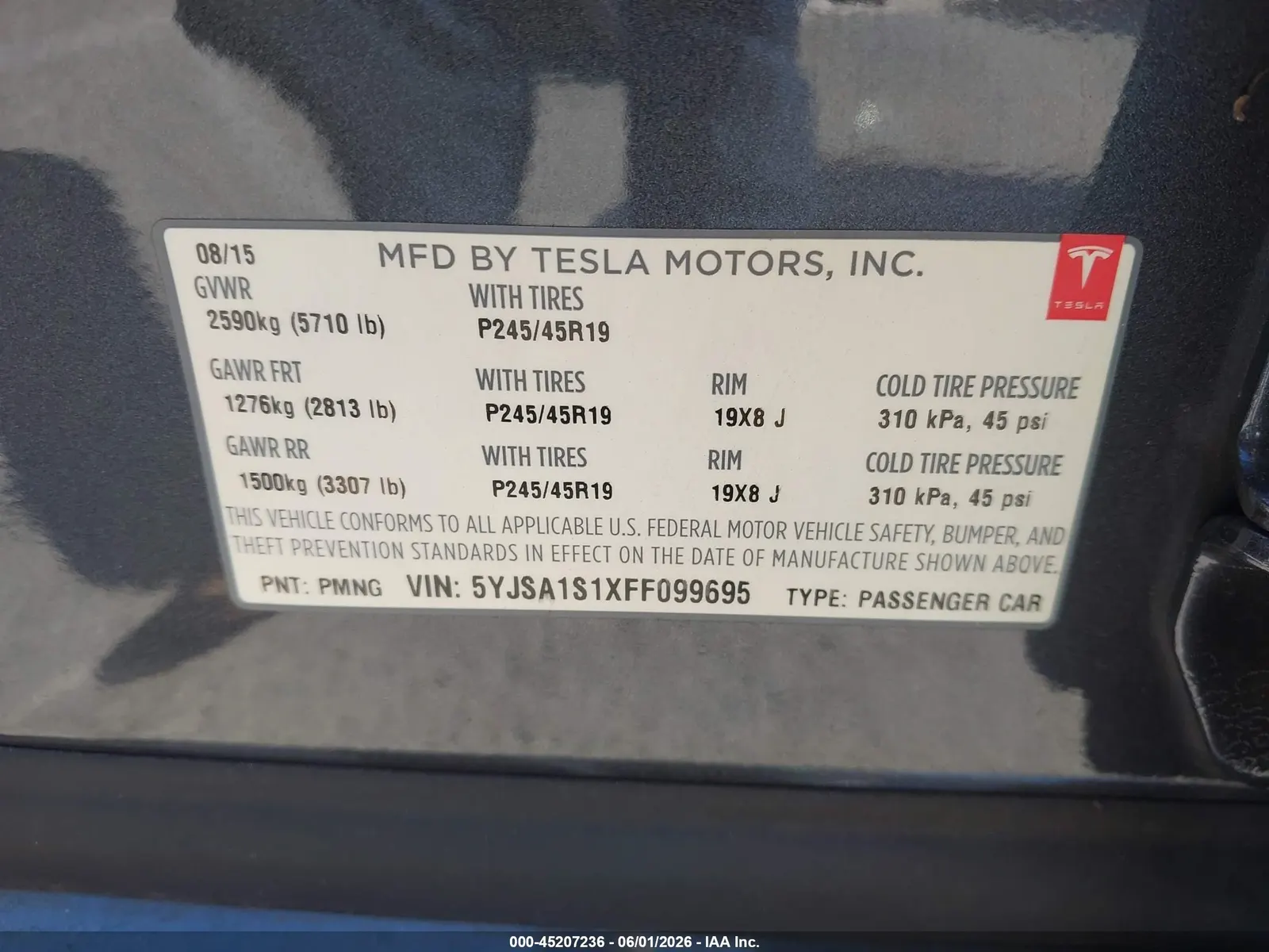 2015 Tesla Model S 85 kWh Battery