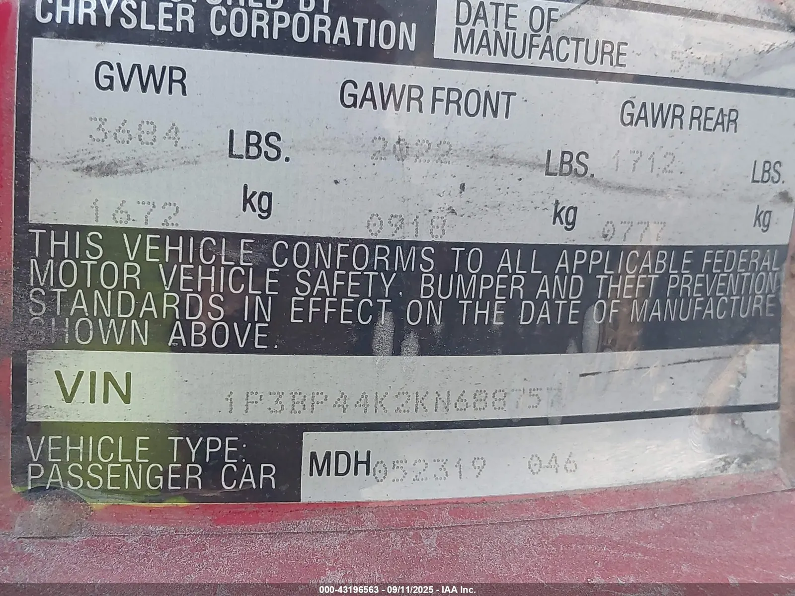 1989 Plymouth Sundance