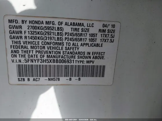 2011 Honda Pilot EX-L