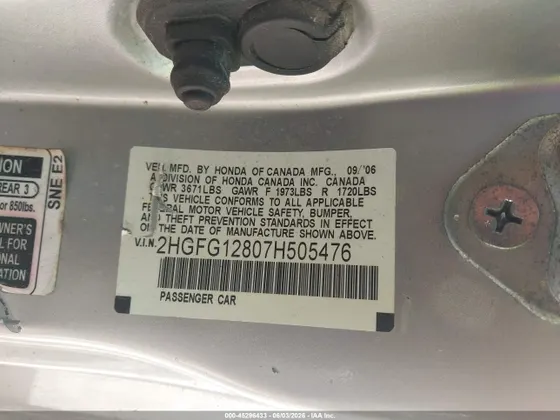 2007 Honda Civic Cpe EX