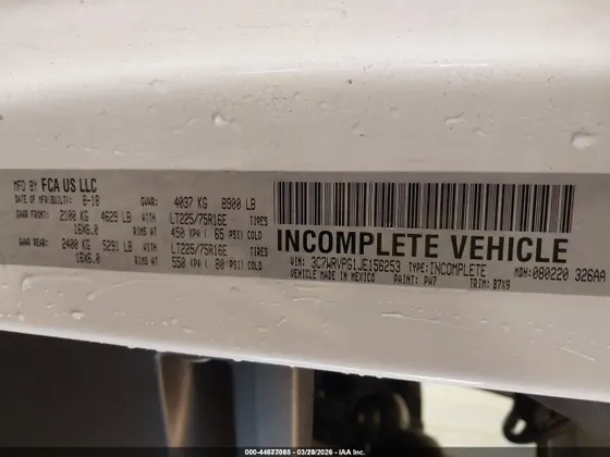 2018 Ram ProMaster WINDOW VAN HIGH ROOF 159 WB