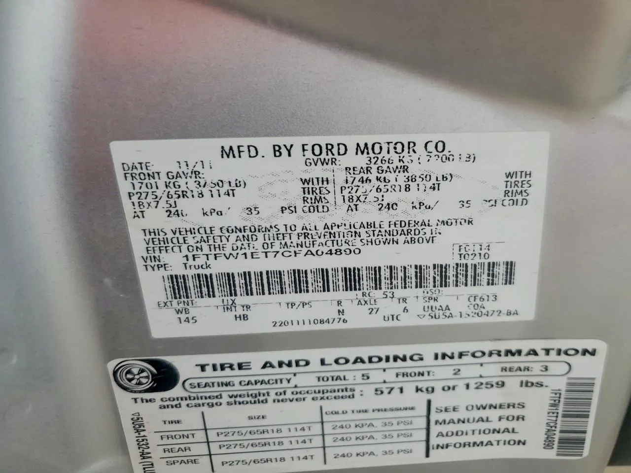 2012 Ford F-150 Lariat