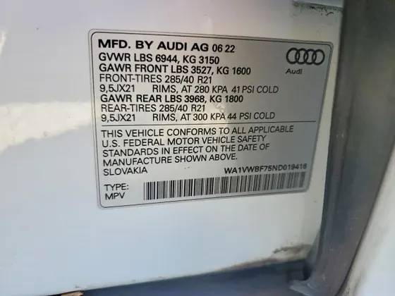 2022 Audi SQ7 Prestige