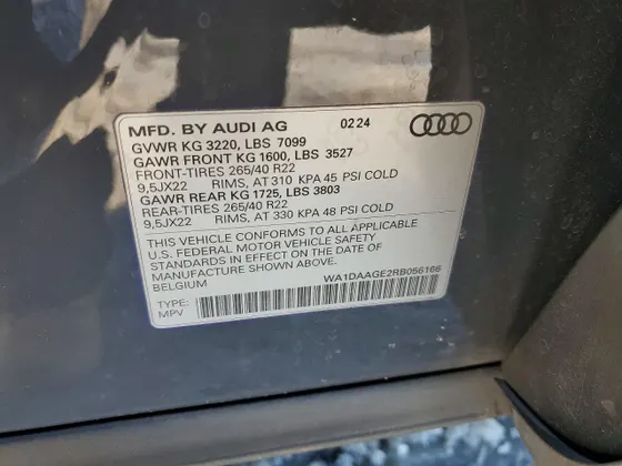 2024 Audi Q8 e-tron Sportback S line Prestige