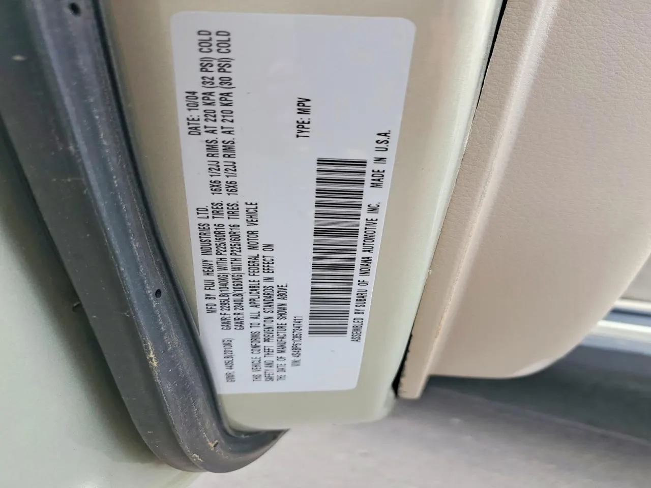 2005 Subaru Legacy Wagon (Natl) Outback