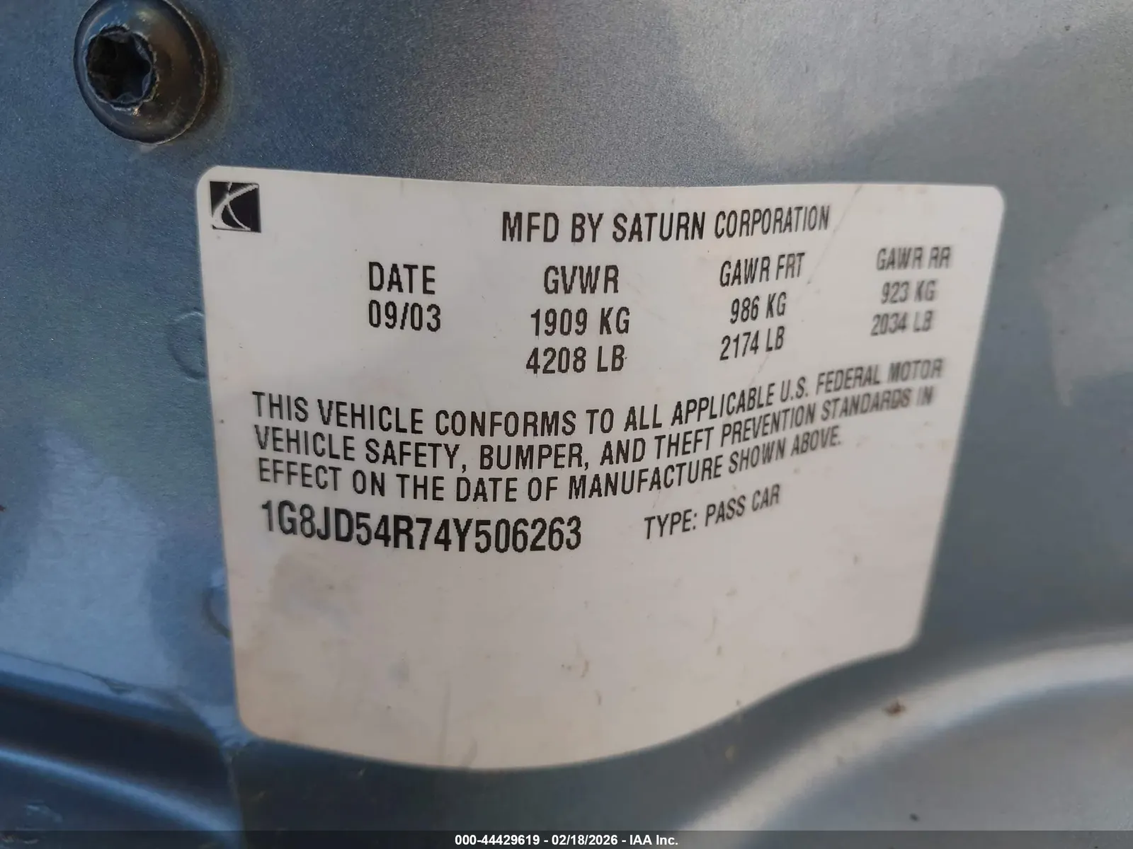 2004 Saturn L-Series L300 2