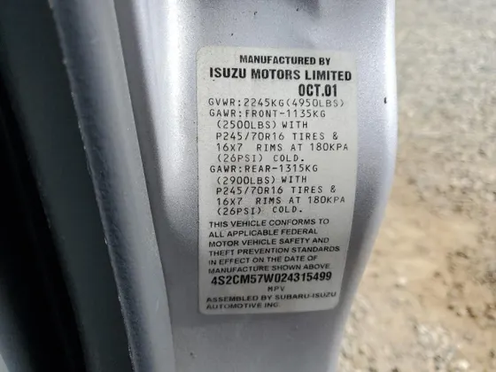 2002 Isuzu Rodeo Sport SPORT