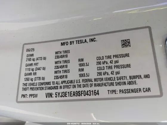 2025 Tesla Model 3 Long Range
