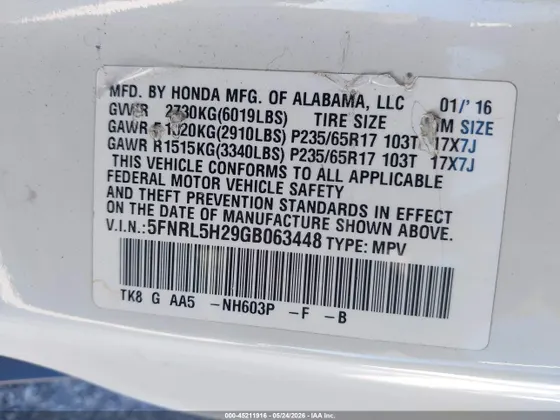 2016 Honda Odyssey LX
