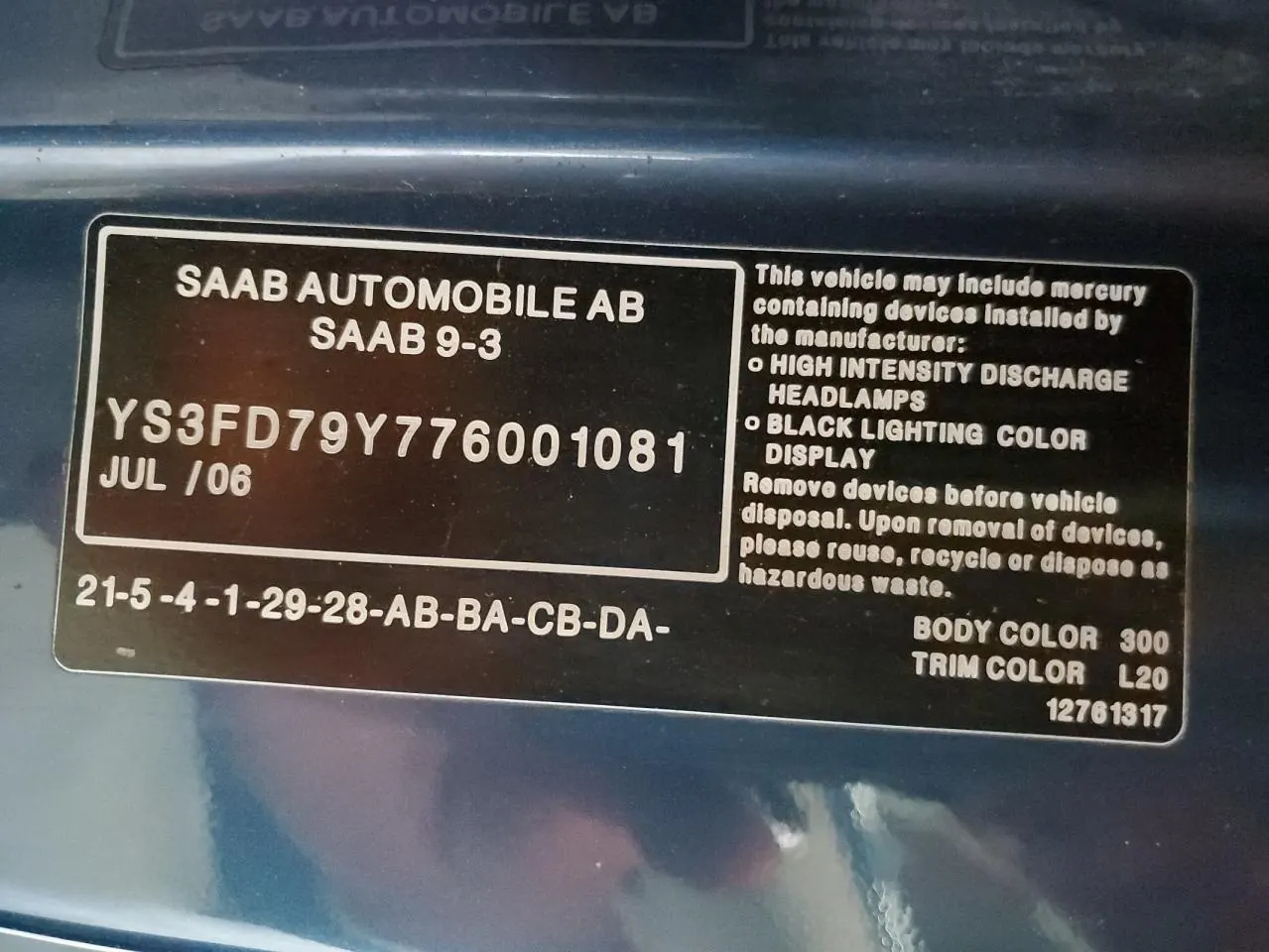 2007 Saab 9-3 9-3 2.0T