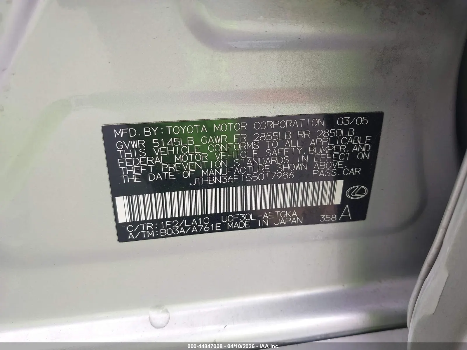 2005 Lexus LS 430