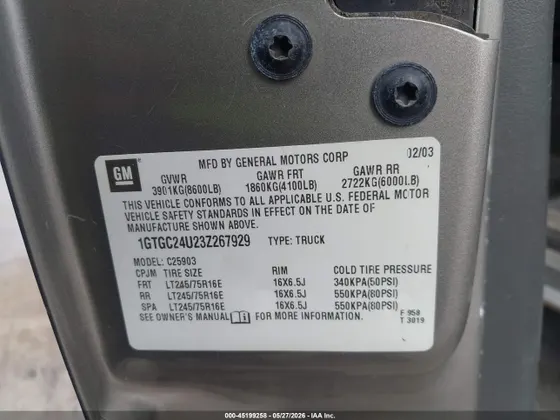 2003 GMC Sierra 2500 SL
