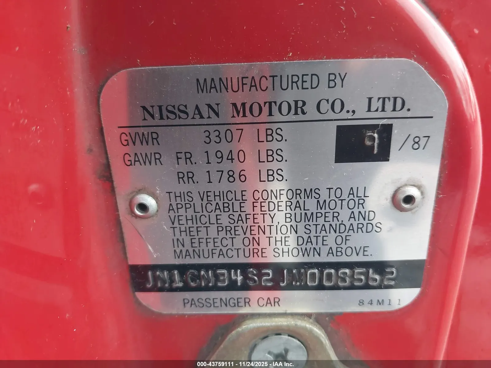 1988 Nissan PULSAR NX SE