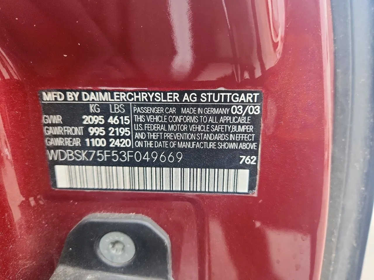 2003 Mercedes-Benz SL-Class SL