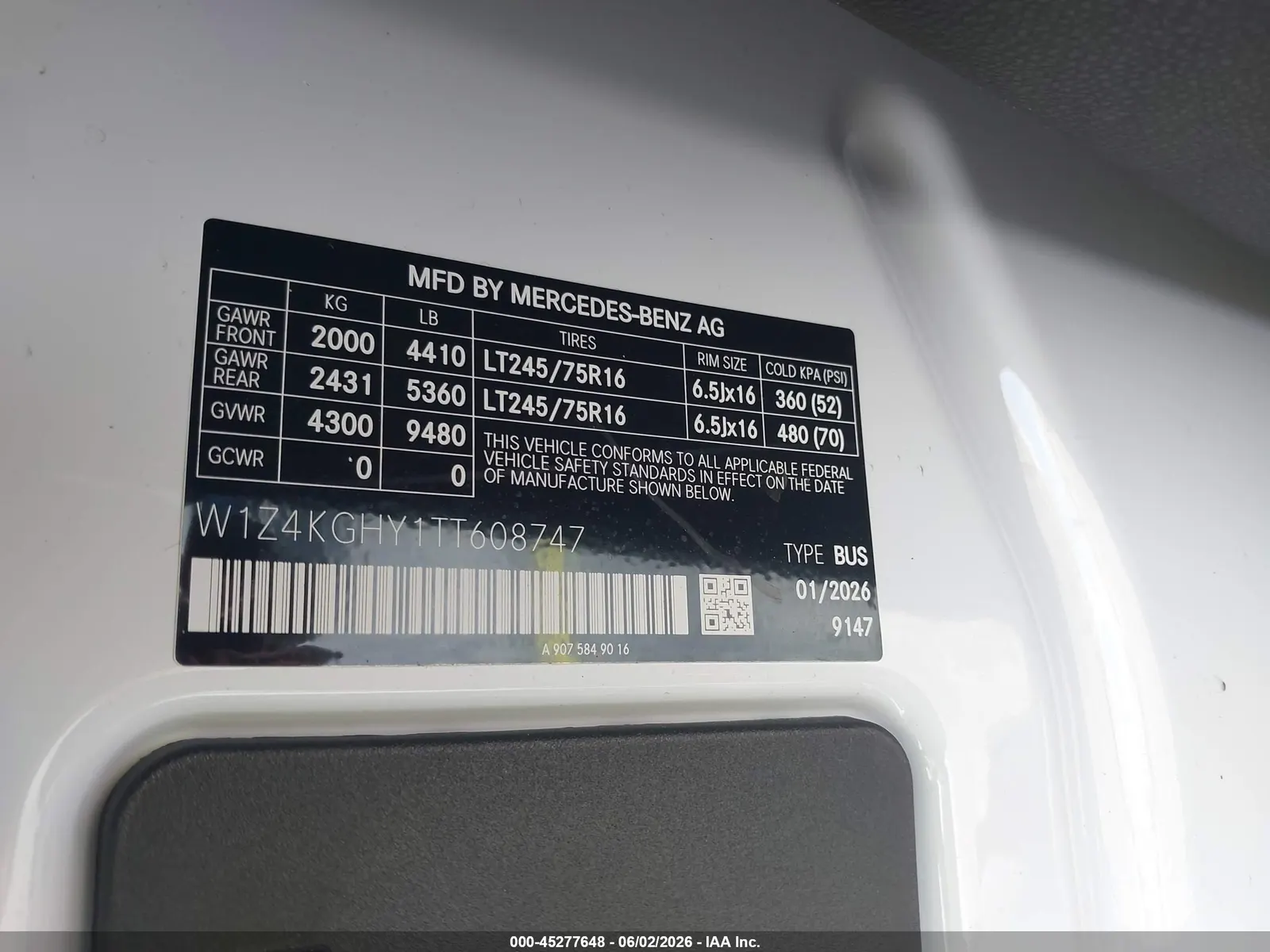2026 Mercedes-Benz Sprinter Passenger Van HIGH ROOF 4-CYL DIESEL