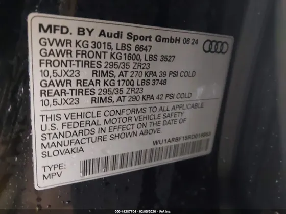 2024 Audi RS Q8 TFSI QUATTRO TIPTRONIC