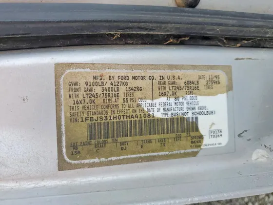 1996 Ford Club Wagon XL