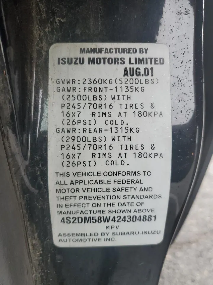 2002 Isuzu Rodeo S