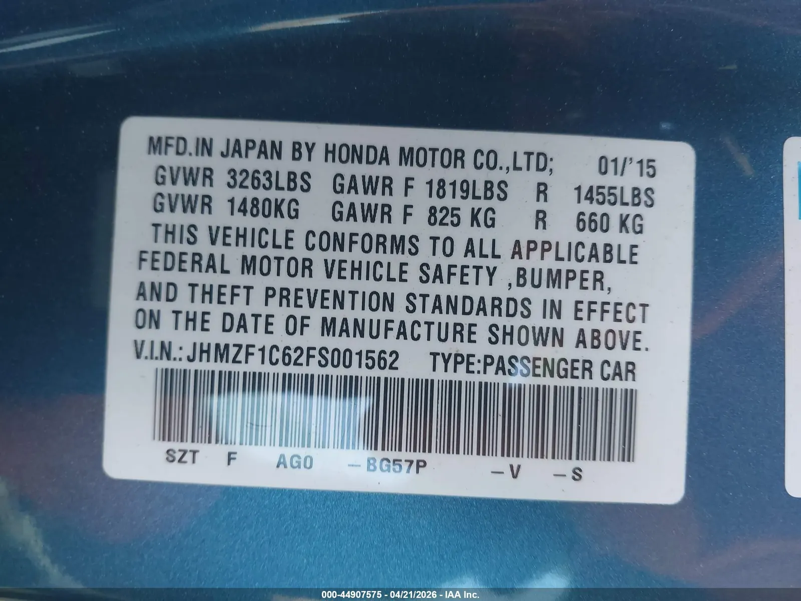 2015 Honda CR-Z EX