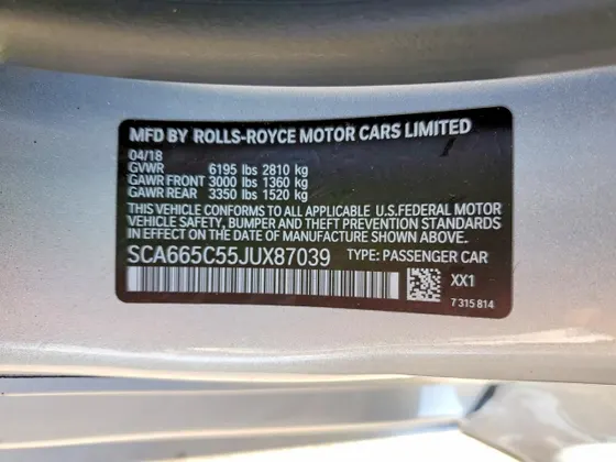 2018 Rolls-Royce Wraith