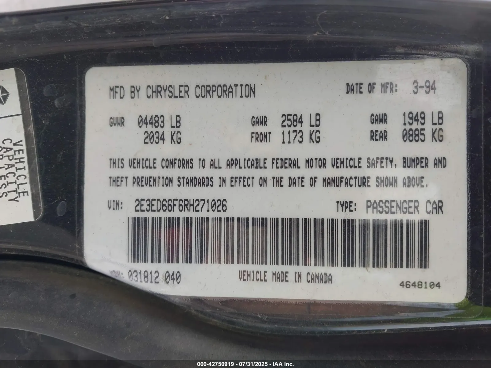 1994 Eagle VISION TSI