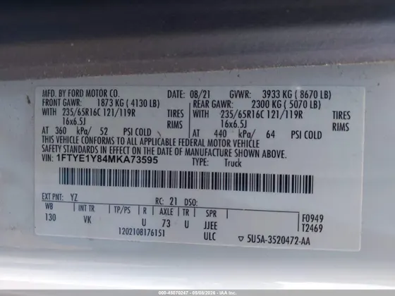 2021 Ford Transit Cargo Van