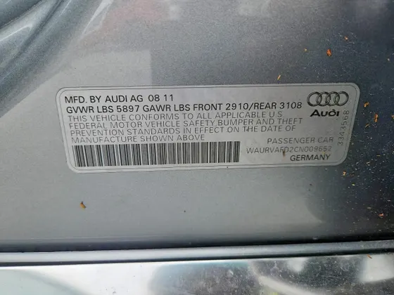 2012 Audi A8 L A8