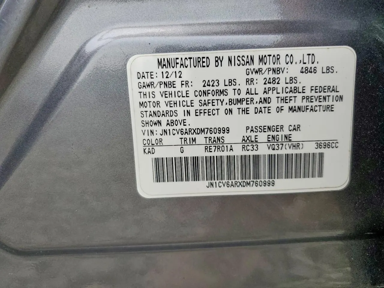 2013 INFINITI G37 Sedan x