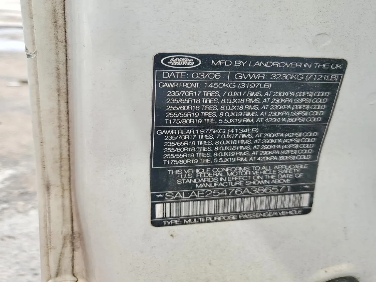 2006 Land Rover LR3 SE