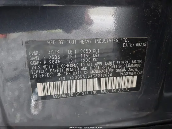 2016 Subaru Legacy 2.5i Limited