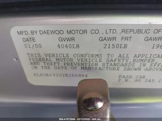 2000 Daewoo LEGANZA CDX/SE/SX
