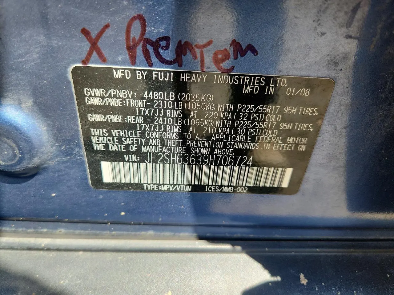 2009 Subaru Forester (Natl) X w/Prem/All-Weather