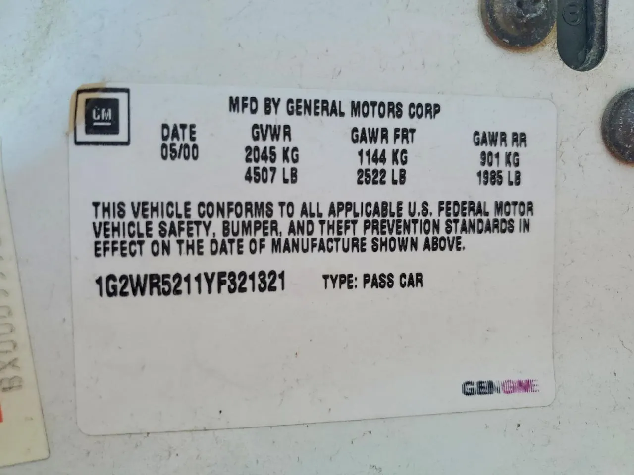 2000 Pontiac Grand Prix GTP