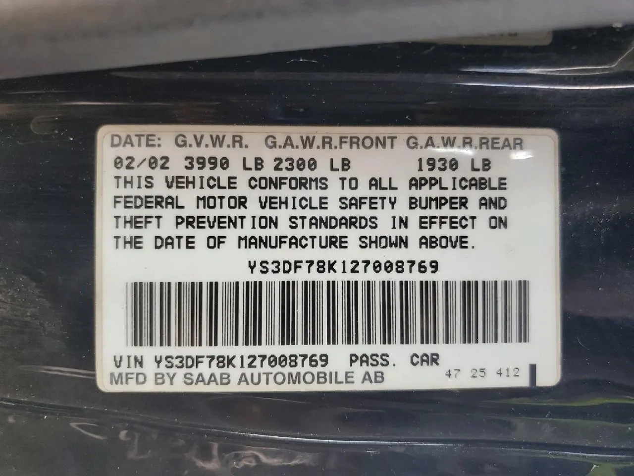 2002 Saab 9-3 SE