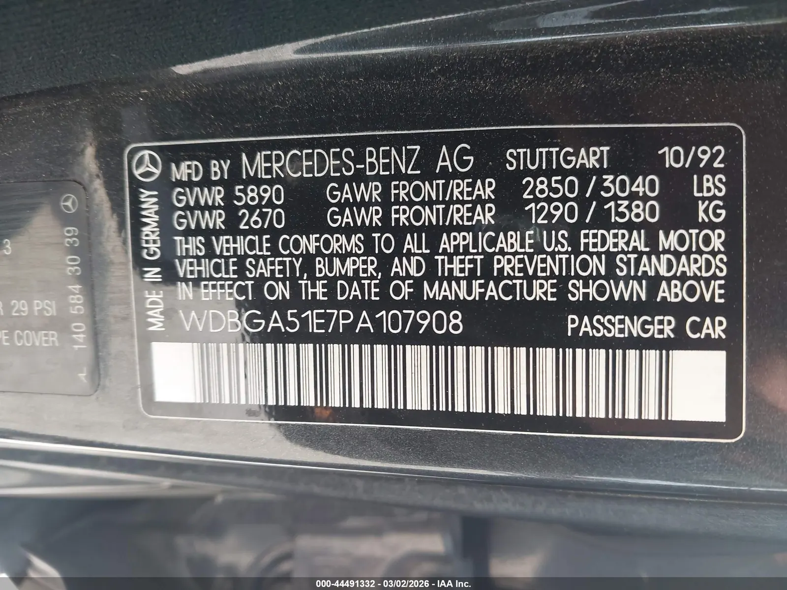 1993 Mercedes-Benz 500 SEL