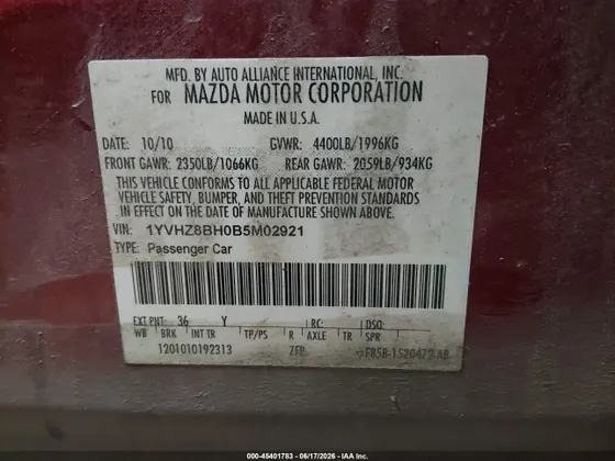 2011 Mazda Mazda6 i Sport