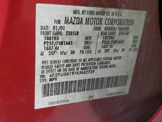 2001 Mazda Tribute DX