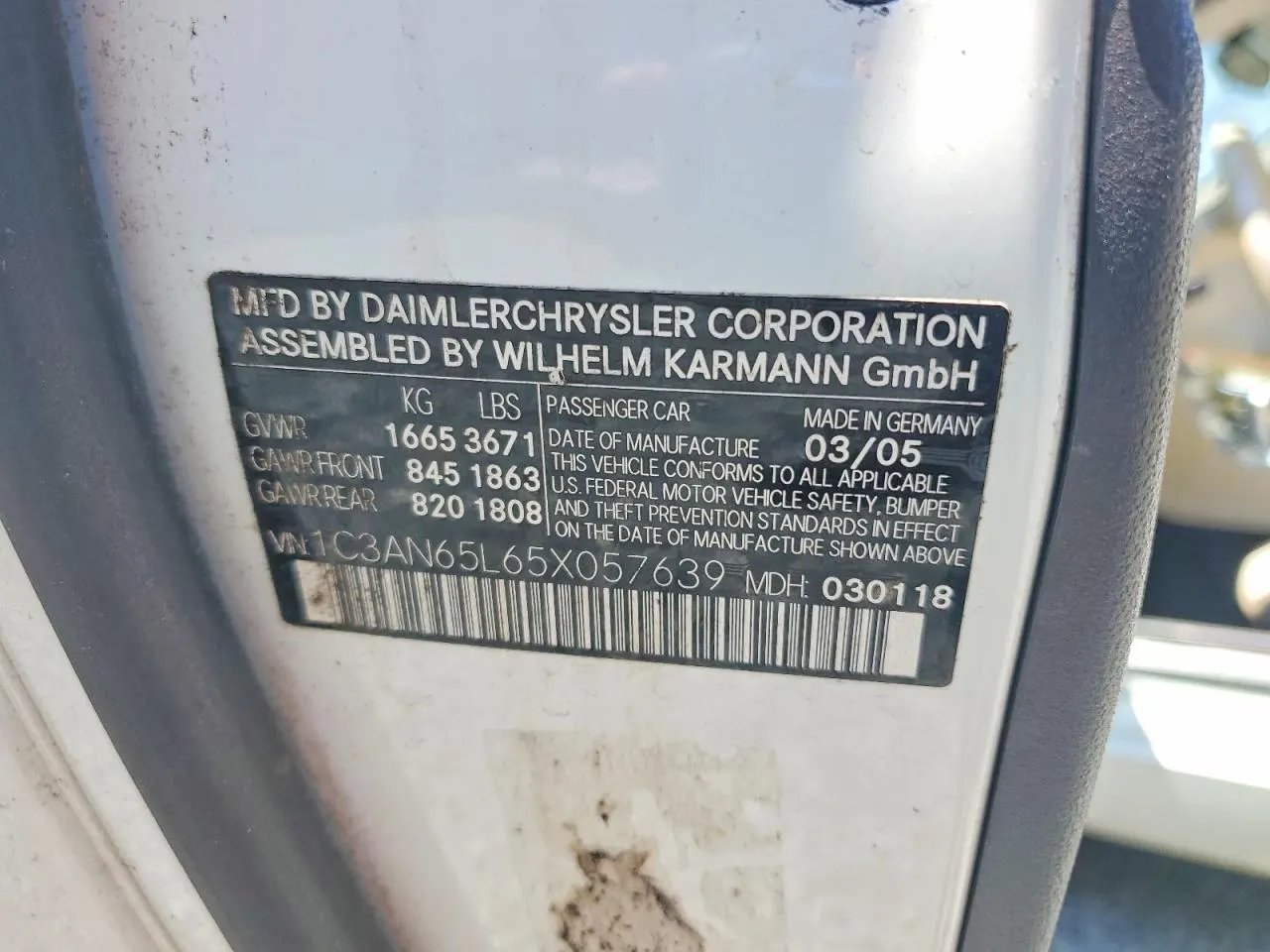 2005 Chrysler Crossfire Limited