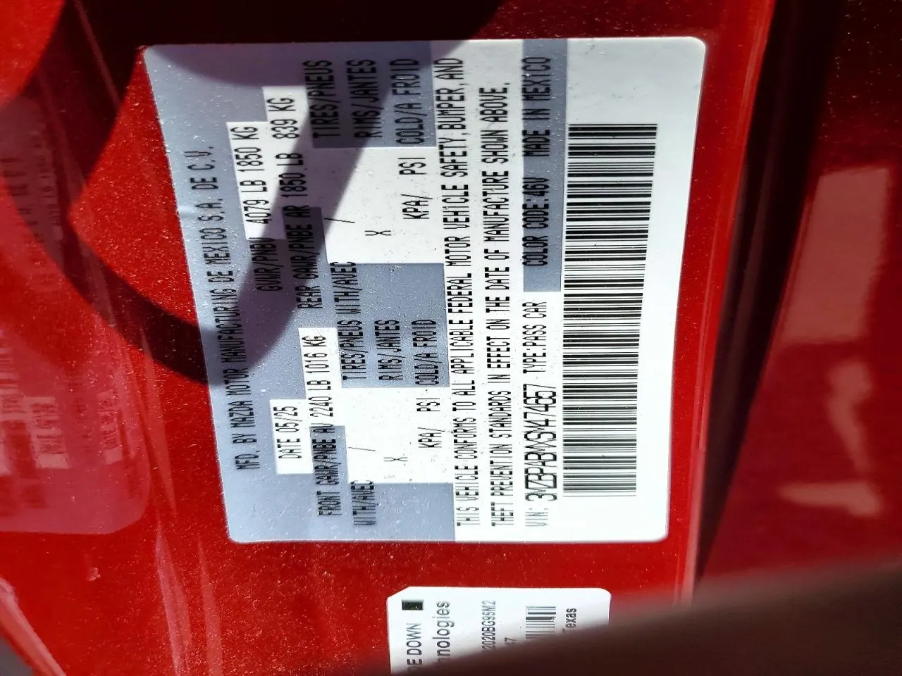 2025 Mazda Mazda3 Sedan 2.5 S Select Sport