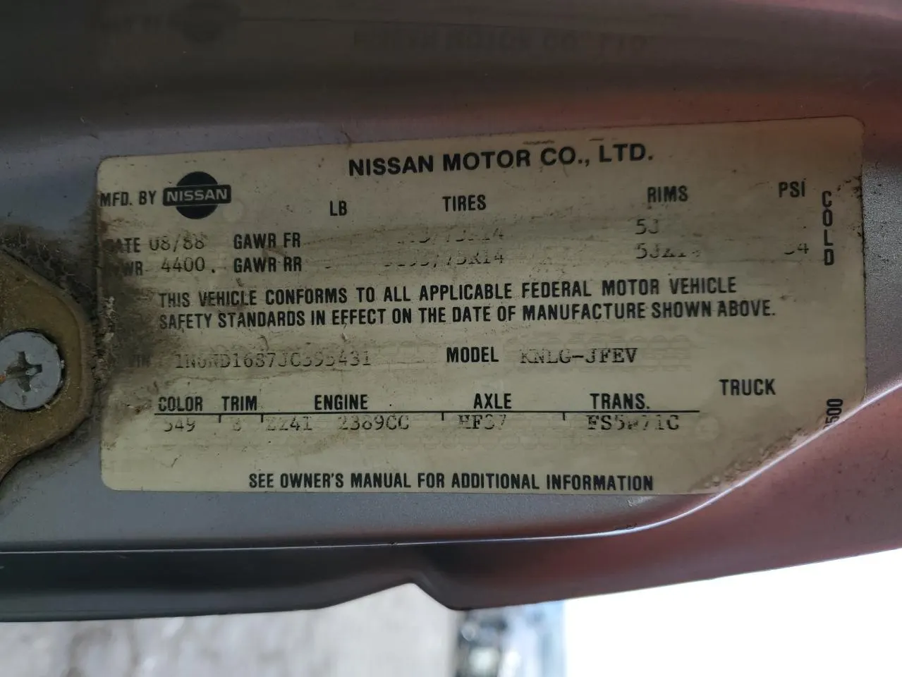 1988 Nissan Hardbody King Cab 2WD KING CAB