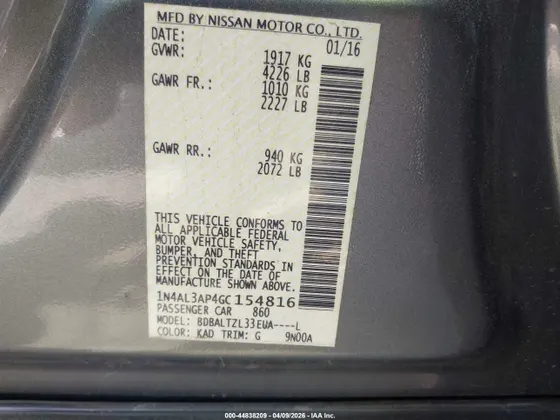2016 Nissan Altima 2.5 S